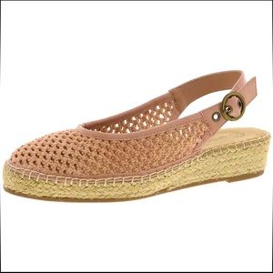 NIB Bella Vita Buckle Sling Back Braided Espadrilles Wedge Sandals Size 7 Narrow